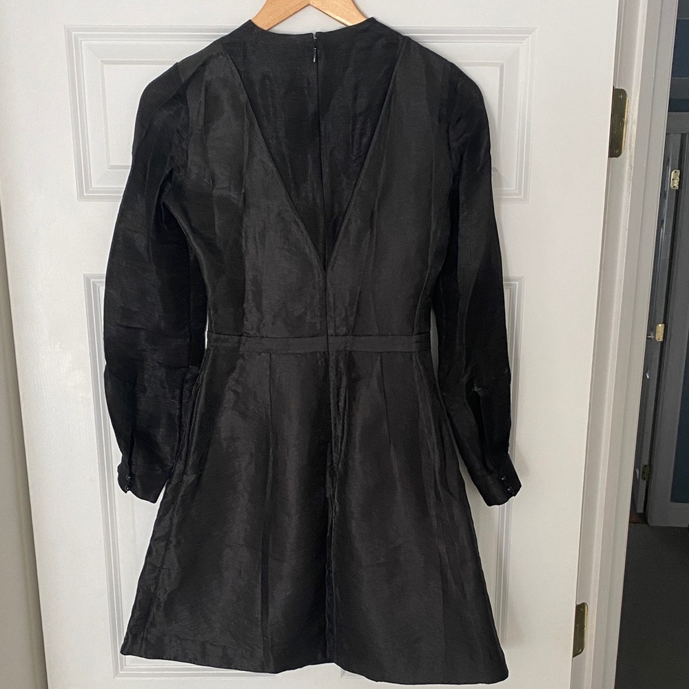 And Other Stories Shimmery Black Long-Sleeve A-Line Dress EU 34/US 4